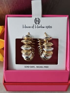 House of Harlow 1960 Gold and Silver Earrings